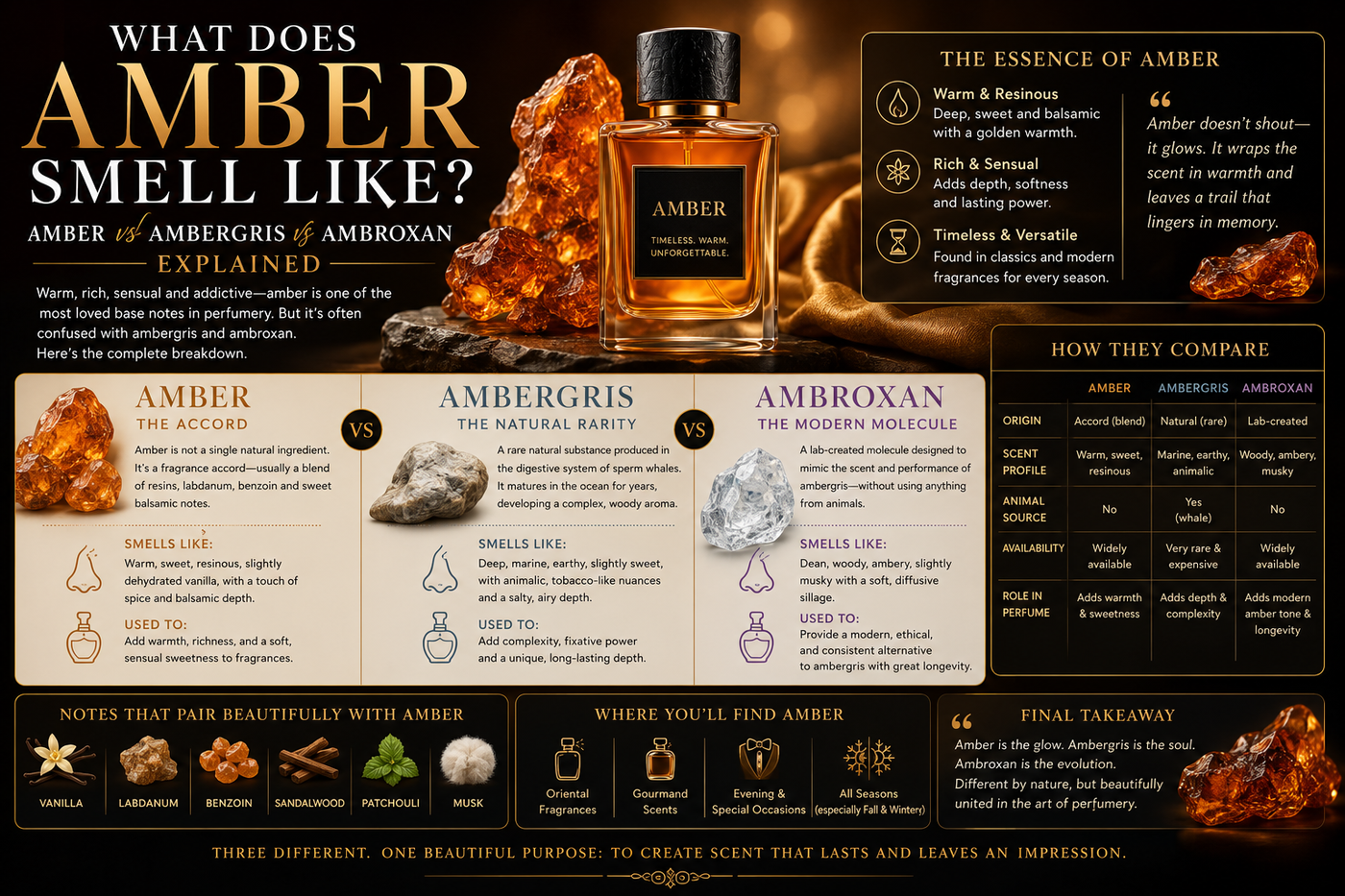 What Does Amber Smell Like? Amber vs Ambergris vs Ambroxan Explained