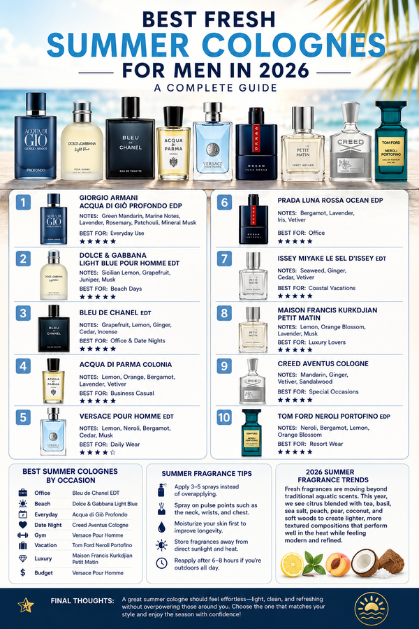 Best Fresh Summer Colognes for Men in 2026: A Complete Guide