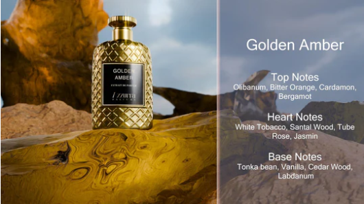 Golden Amber Extrait De Parfum Spray by Azzurra Parfums 100ml